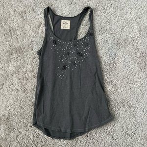 Gray Embellished Tank Top